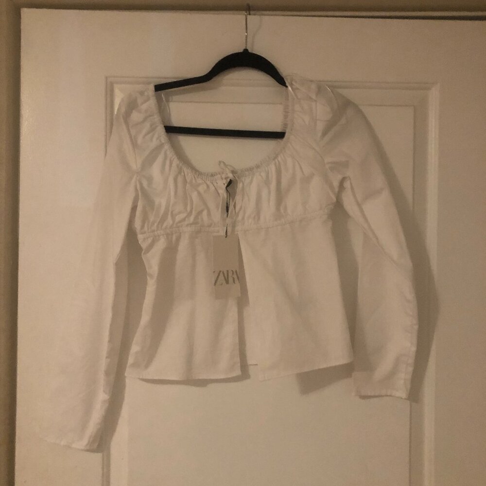 Zara Women's Size Small White Shirt New with Tag - Picture 2 of 7
